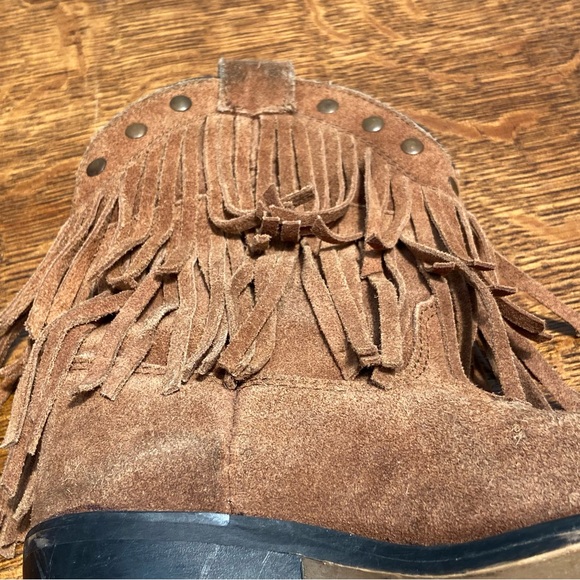 SMOKEY MOUNTAIN BROWN LEATHER FRINGE STUDDED COWGIRL COUNTRY WISTERIA BOOTS - Picture 9 of 16